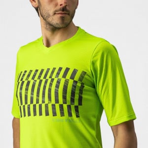 Jersey cu maneca scurta Castelli Trail Tech Tee, Galben Fluo/Negru, L - Img 3