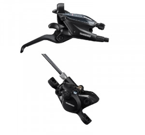 MANETA DE SCHIMBATOR/FRANA SHIMANO ST-EF505(9R) BR-MT200(F) 9 VIT. FARA ADAPTOR PLACUTE RESIN INCL. OLIVA SI INSERTIE CONECTARE FURTUN SM-BH59-SS 1000MM NEGRU CAMASA SP41 600/300MM AMBALAT IND.