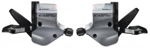 MANETA DE SCHIMBATOR SHIMANO CLARIS SL-2400 8X2 VIT. PT. GHIDON DE SOSEA DREPT RAPIDFIRE PLUS CABLU 2050/1800MM CAMASA NEAGRA SP41 600/600/300MM OGD AMBALAT IND.
