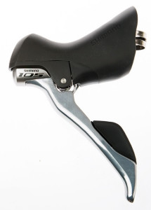 MANETA SCHIMBATOR/FRANA SHIMANO 105 ST-5800 STANGA 2 VIT. CABLU DE SCHIMBATOR 1800MM FARA STOPERE ARGINTIU CAPAT NEGRU AMBALAT IND.