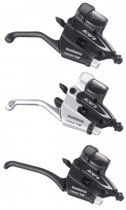 MANETA SCHIMBATOR/FRANA SHIMANO ACERA ST-M360-L-2A 8X3 VIT. CABLU SUS 2050/1800MM PT. V-BRAKE CAMASA NEAGRA SP40 CAMASA FRANA NEGRU CU O.G.D. NEGRU AMBALAT IND.