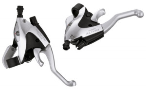 MANETA SCHIMBATOR/FRANA SHIMANO SET ST-M405 ALIVIO EZ-FIRE PLUS D&S 3X8-VIT. CABU 2050/1800MM NEGRU CU OGD PT. V-BRAKE CU CAMASA SP40 NEAGRA AMBALAT IND.