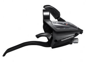 MANETA SCHIMBATOR/FRANA SHIMANO ST-EF500-8R-4A DREAPTA 8 VIT. CABLU 2050MM 4 DEGETE PT. V-BRAKE (NECESITA MODULATOR DE PUTERE) NEGRU AMBALAT IND.
