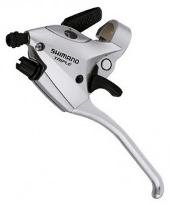 MANETA SCHIMBATOR/FRANA SHIMANO ST-R225 STANGA 3 VIT. PT. GHIDON DE SOSEA DREPT CABLU 1800MM PT. V-BRAKE (NECESITA MODULATOR DE PUTERE) ARGINTIU VRAC