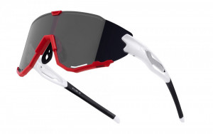 Ochelari Force Creed, lentila neagra oglinda, alb/rosu - Img 2
