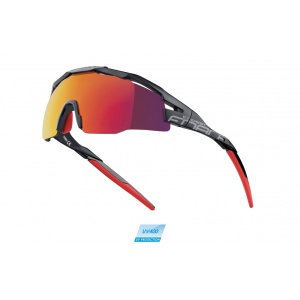 Ochelari Force Everest lentila rosie oglinda negru mat