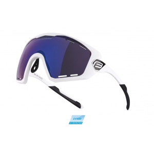 Ochelari Force Ombro Plus, lentila albastra laser, alb mat