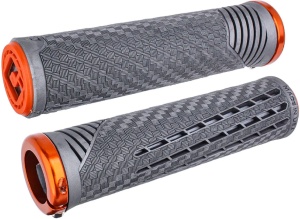 ODI CF Lock-On Grips Lynx Gray w/ Orange Clamp