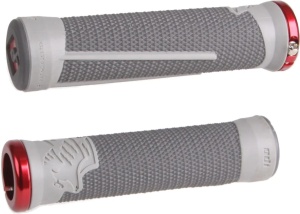ODI MTB grips AG2 Signature Lock-On 2.1 grey/graphite, red clamps135mm