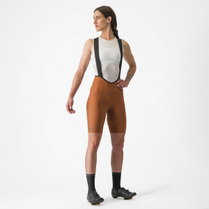Pantaloni scurti cu bretele Castelli Espresso W DT, de dama, Maro, XS - Img 3