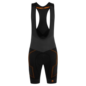 Pantaloni scurti cu bretele FUNKIER Potenza Elite fara cusaturi - Black/Orange XS/S - Img 5