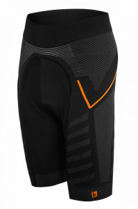 Pantaloni scurti FUNKIER Velletri Elite fara cusaturi barbati - Gri/Portocaliu XS/S - Img 2