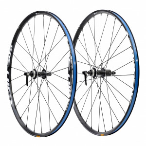 ROTI SHIMANO WH-MT35-27.5 FATA & SPATE PT. 9/10 VIT. 24H/28H 27.5" QR SPATE 173MM JANTA CLINCHER NEGRU MONOTONE STICKER PT. ROTOR CENTER LOCK AMBALAT IND.