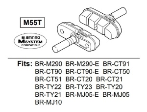 SABOTI DE FRANA SHIMANO BR-M55T SET 50 PER. (PT. FRANE CANTILEVER)