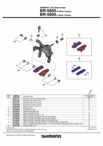 Saboti frana sosea Shimano BR-5800-S REZERVE R55C4 ARGINTIU - Img 2