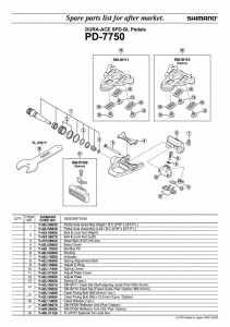 SAIBA PT. PLACUTE DE PEDALE SHIMANO PD-7750