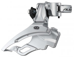 SCHIMBATOR FATA SHIMANO ALIVIO FD-M431 DOWN SWING TRAGERE DUBLA PT. 9 VIT. PE SPATE COLIER 34.9MM (CU ADAPTOR 31.8MM & 28.6MM) PT. 44/48T UNGHI CS 63-66 ARGINTIU AMBALAT IND.