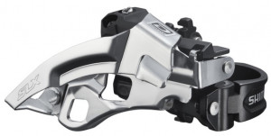 SCHIMBATOR FATA SHIMANO SLX FD-M670-A TRIPLU PT. 10 VIT. PE SPATE TOP SWING TRAGERE DUBLA COLIER 34.9MM (CU ADAPTOR 28.6MM & 31.8MM) PT. 40/42T UNGHI CS 66-69 AMBALAT IND.
