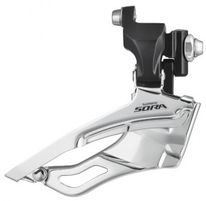 SCHIMBATOR FATA SHIMANO SORA FD-3503 TRIPLU PT. 9 VIT. PE SPATE BRAZED-ON UNGHI CS 63-66 AMBALAT IND.
