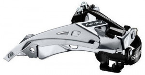 SCHIMBATOR FATA SHIMANO TOURNEY FD-TY710-TS6 TRIPLU PT. 7/8 VIT. PE SPATE TOP SWING TRAGERE DUBLA COLIER 34.9MM (INCL. ADAPTOR 31.8MM & 28.6MM) UNGHI CS 66-69 PT. 48T CHAINLINE 47.5/50MM AMBALAT IND.