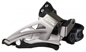 SCHIMBATOR FATA SHIMANO XTR FD-M9025-L DUBLU PT. 11 VIT. PE SPATE LOW CLAMP TOP SWING TRAGERE DE JOS COLIER 34.9MM (INCL. ADAPTOR 28.6 & 31.8MM) UNGHI CS 66-69 AMBALAT IND.
