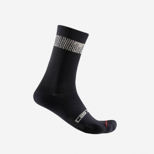 Sosete Castelli Unlimited 18, Negru/Argintiu, L/XL, 40-43
