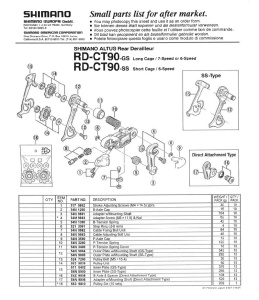 SURUB SHIMANO RD-CT90 PT. REGLARE CABLU