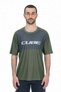 TRICOU CICLISM CUBE VERTEX ROUND NECK JERSEY TM S/S OLIVE GREY L - Img 2