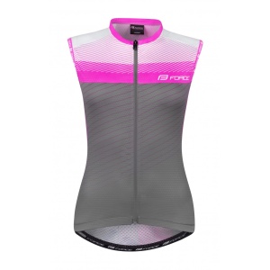 Tricou ciclism fara maneci Force F Acceler, gri/roz, XS