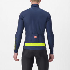 Tricou cu maneca lunga Castelli Puro 3 FZ, BelgianBlue/YellowFluoReflex, L - Img 2