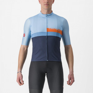 Tricou cu maneca scurta Castelli A Blocco, Bleu/Bleumarin/Portocaliu, L