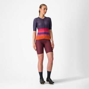 Tricou cu maneca scurta Castelli Climbers 4.0 W, de dama, Bleumarin/Magenta/Portocaliu, XS - Img 7