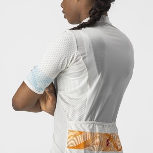 Tricou cu maneca scurta Castelli Fenice, de dama, Alb/Portocaliu, M - Img 4