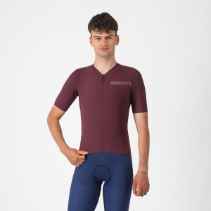 Tricou cu maneca scurta Castelli Premio EVO, pentru barbati, visiniu inchis, L