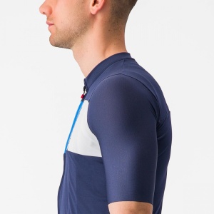 Tricou cu maneca scurta Castelli Prologo 7, Indigo/Albastru/Gri, XL - Img 5