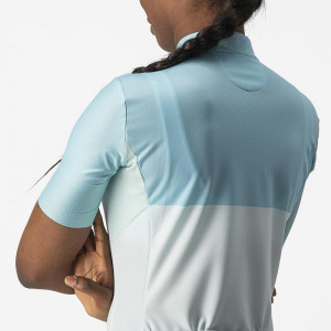 Tricou cu maneca scurta Castelli Velocissima, de dama, Alb/Bleu, L - Img 3