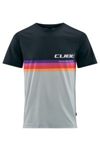 TRICOU CUBE ORGANIC T-SHIRT LOGO STRIPES GREY MELANGE BLACK M