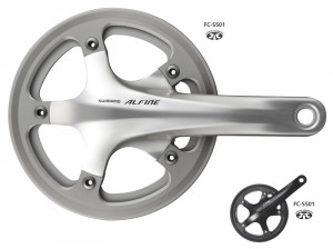 ANGRENAJ PEDALIER SHIMANO ALFINE FC-S501 45T BRAT 170MM 2-PCS FC CU CG (DOUBLE) INCL. BUTUC PEDALIER (BSA) NEGRU AMBALAT IND.