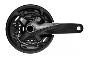 ANGRENAJ PEDALIER SHIMANO ALTUS FC-MT200 40X30X22T BRAT 175MM PT. 9 VIT. PE SPATE 2-PCS FC CG FARA BUTUC PEDALIER INCOMPATIBIL CHAINCASE NEGRU AMBALAT IND.