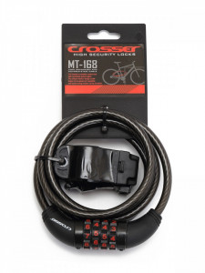 Antifurt Cablu CROSSER MT 168 Cifru 8mm/180cm - Black