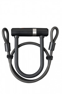 Antifurt U-Lock AXA Newton UL MINI 16mm/140cm + Cablu 10mm/100cm - Black