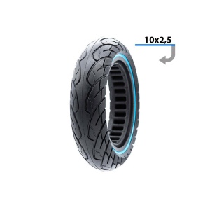 Anvelopa plina ultra-usoara 10x2.5 pentru jante 34mm Negru/Albastru - Img 1