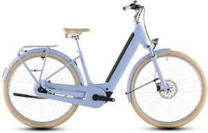BICICLETA ELECTRICA CUBE ARUBA HYBRID 600 EASY ENTRY BLUEBLOSSOM CREME 2026 42 cm