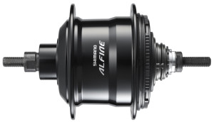 BUTUC CU VITEZE INTERNE SHIMANO ALFINE SG-S7000-8 32H 8 VIT. PT. ROTOR CENTERLOCK 135X187MM CU GARNITURA PT. MONTURA DISCULUI NEGRU AMBALAT IND.