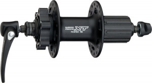BUTUC SPATE SHIMANO DEORE XT FH-M756A 36H 8/9 VIT. OLD 135MM AX 146MM QR 168MM NEGRU PT. ROTOR CU 6-SURUBURI LOGO SERIE M760 NEGRU AMBALAT IND.
