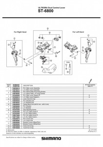 CAPAC MANETA SHIMANO ST-6800 DREAPTA & SURUBURI - Img 2