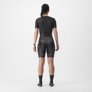 Costum de triatlon cu maneca scurta Castelli Free Sanremo W SS, de dama, Negru/Magenta, XL - Img 2
