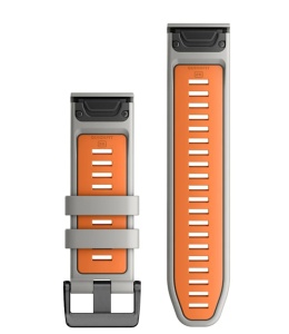 Curea Garmin quickfit 26 - Silicon Fog Gray/Ember Orange - Img 2