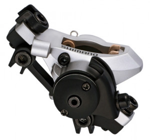 ETRIER FRANA MECANICA PE DISC SHIMANO BR-M545 FATA CU ADAPTOR PT. STANDARD (RING) PLACUTE METAL CU SM-RT62 AMBALAT IND.