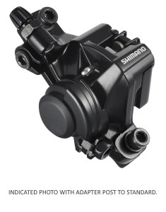 ETRIER FRANA PE DISC SHIMANO ALTUS BR-M375-L FATA SAU SPATE MECANICA FARA ADAPTOR PT. POST MOUNT PLACUTE RESIN NEGRU AMBALAT IND.